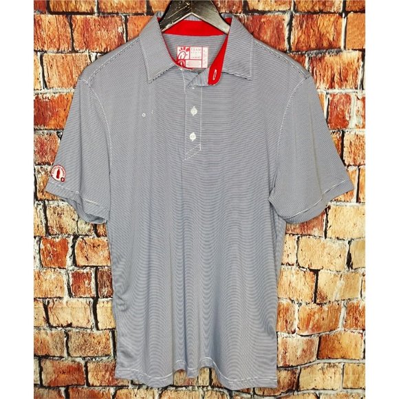Chick-Fil-A Oobe Team Style Uniform Employee Polo Shirt Men’s Medium Striped - Picture 2 of 4